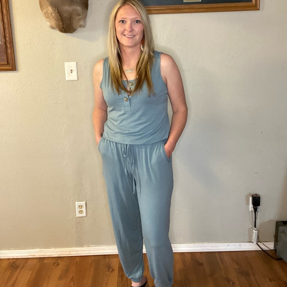 Blue/Grey color jump suite